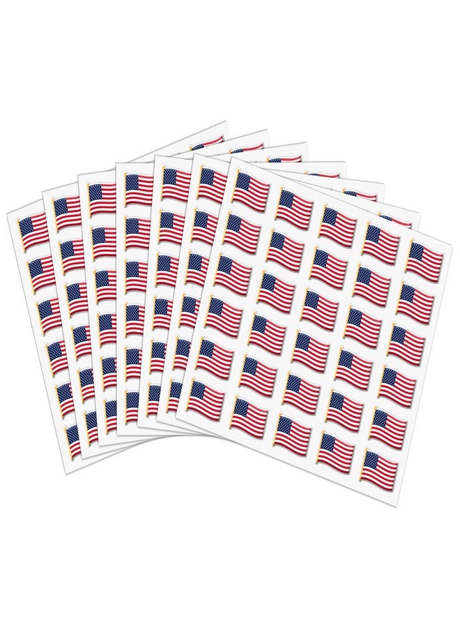 CPicdn 210Pcs American Flag 3D Dome Sticker, Patriotic Mini Flag Sticker Independence Day Supplies Waterproof Veterans Memorial Day USA Pride Support Decal for Your Name Badge Parade Gift - Image 1